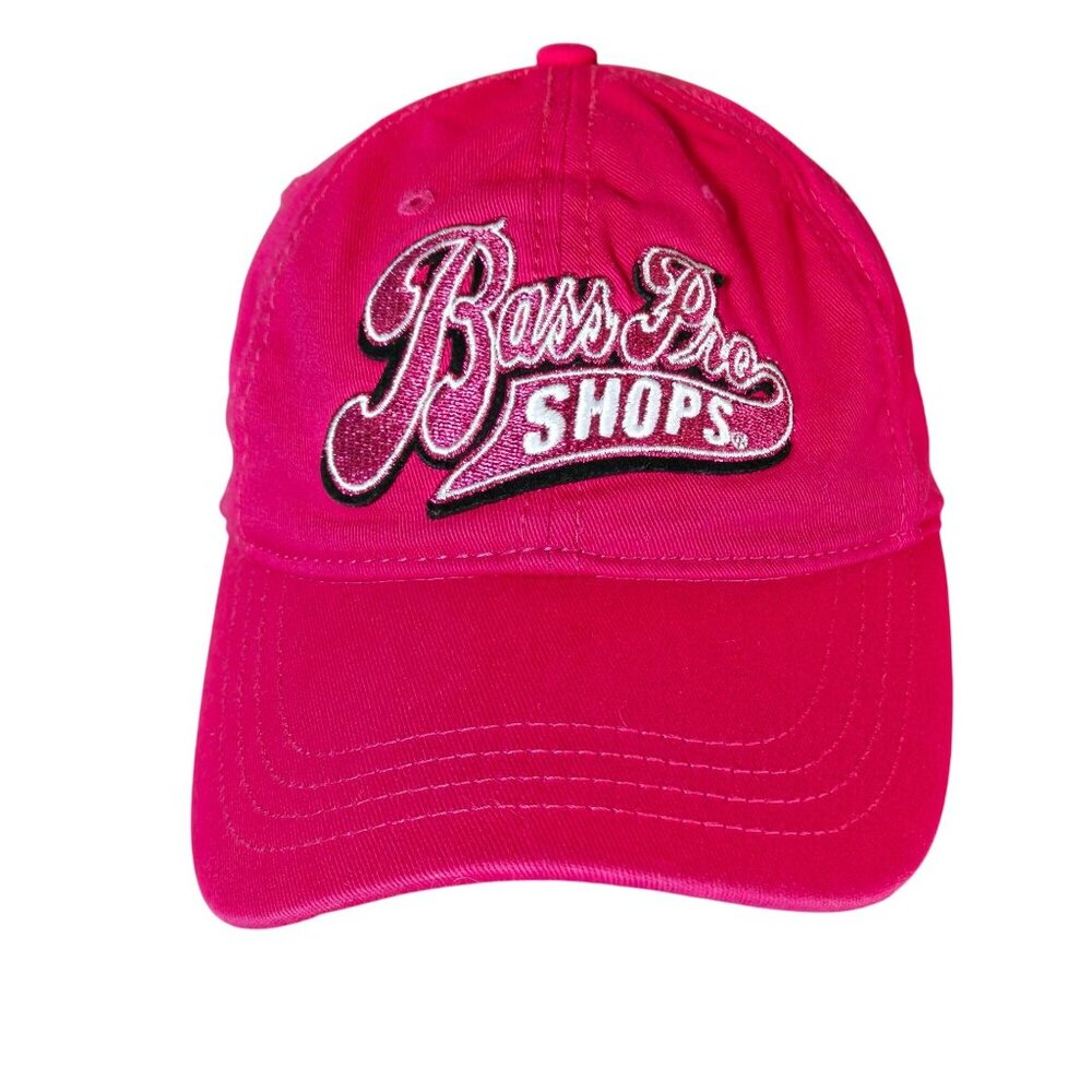Bass Pro Shops Bright Pink Glitter Thread Patch Adjustable Cotton Baseball Cap
